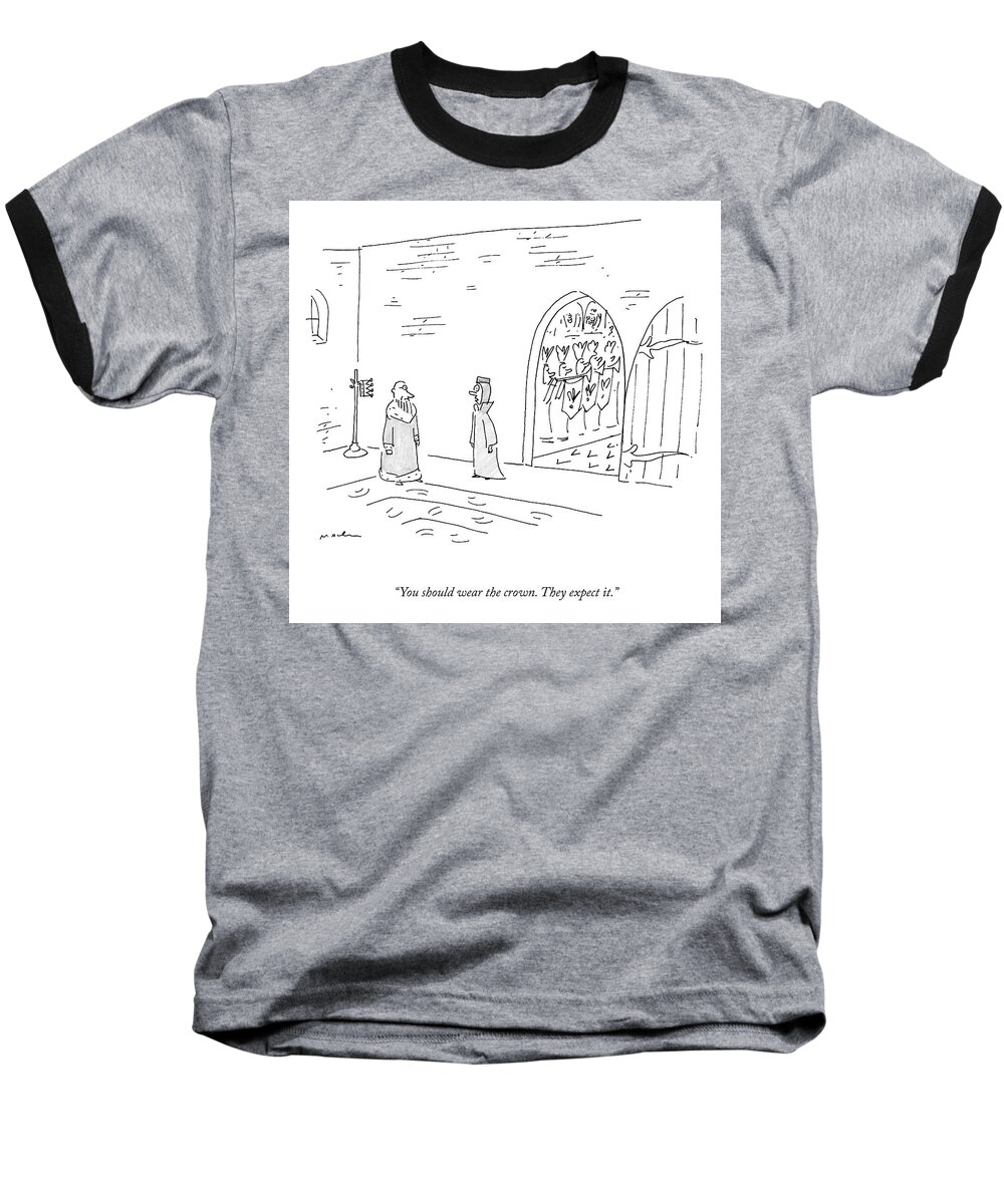 A25872 Baseball T-Shirt featuring the drawing They Expect It by Michael Maslin