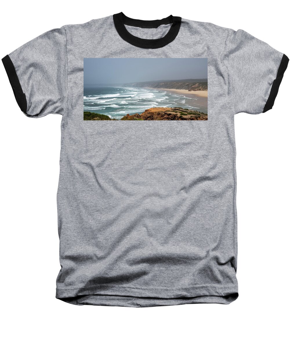 A Beach On The Portugees Coast. Algarve. Baseball T-Shirt featuring the photograph To the Beach by Rainer Kersten