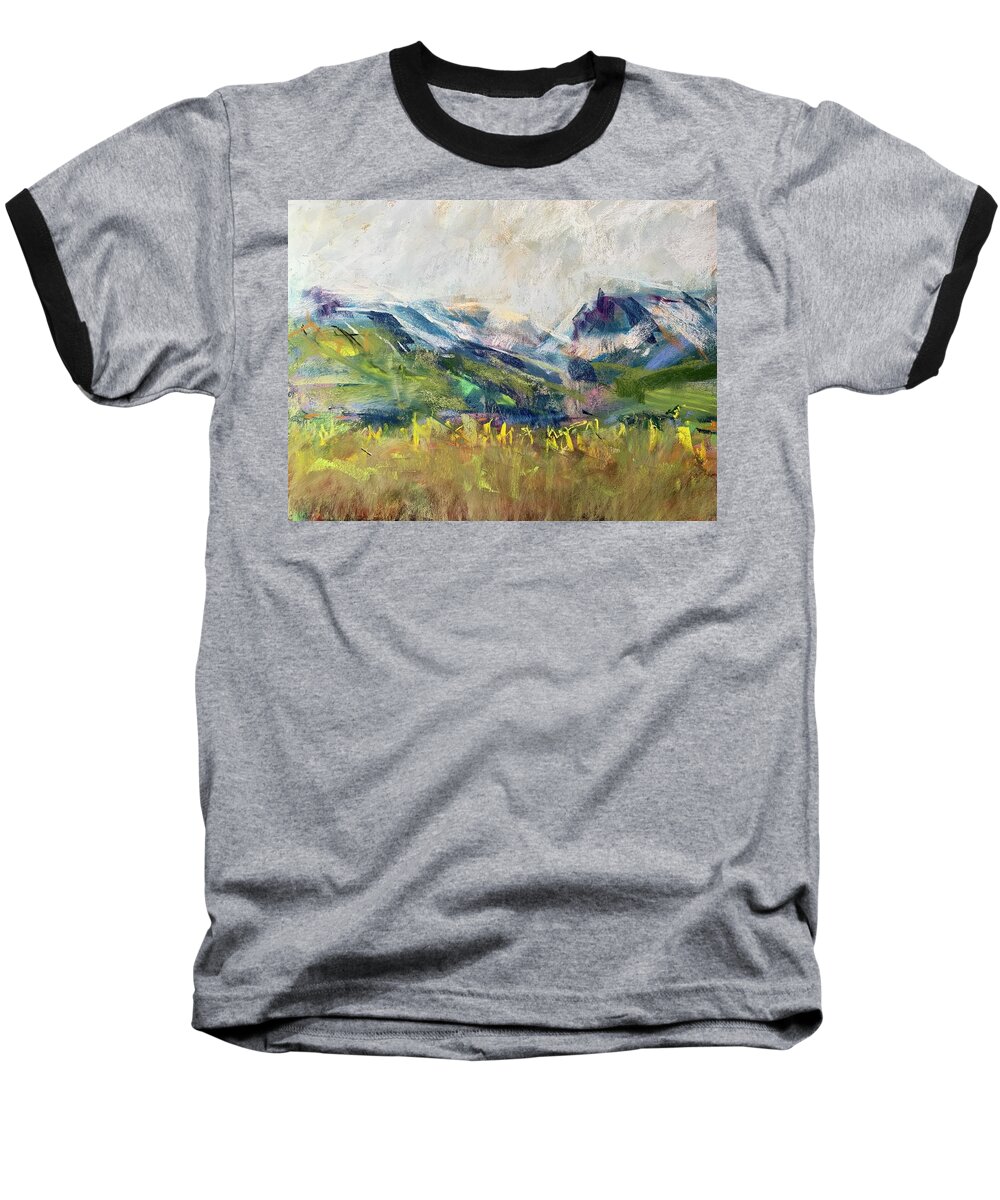 Mountains Baseball T-Shirt featuring the painting Topatopas In Spring by Bonny Butler