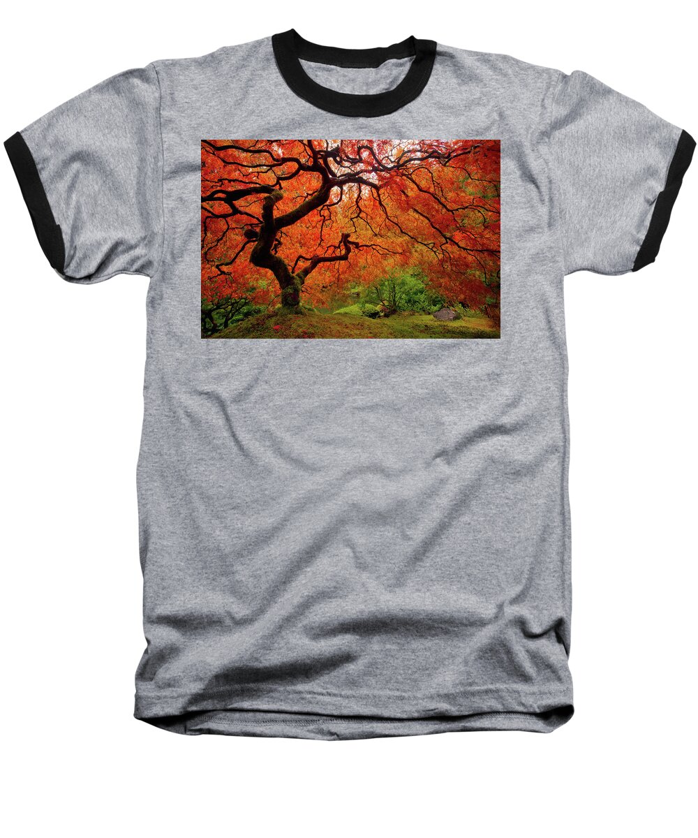 Fall Baseball T-Shirt featuring the photograph Tree Fire - New and Improved by Darren White