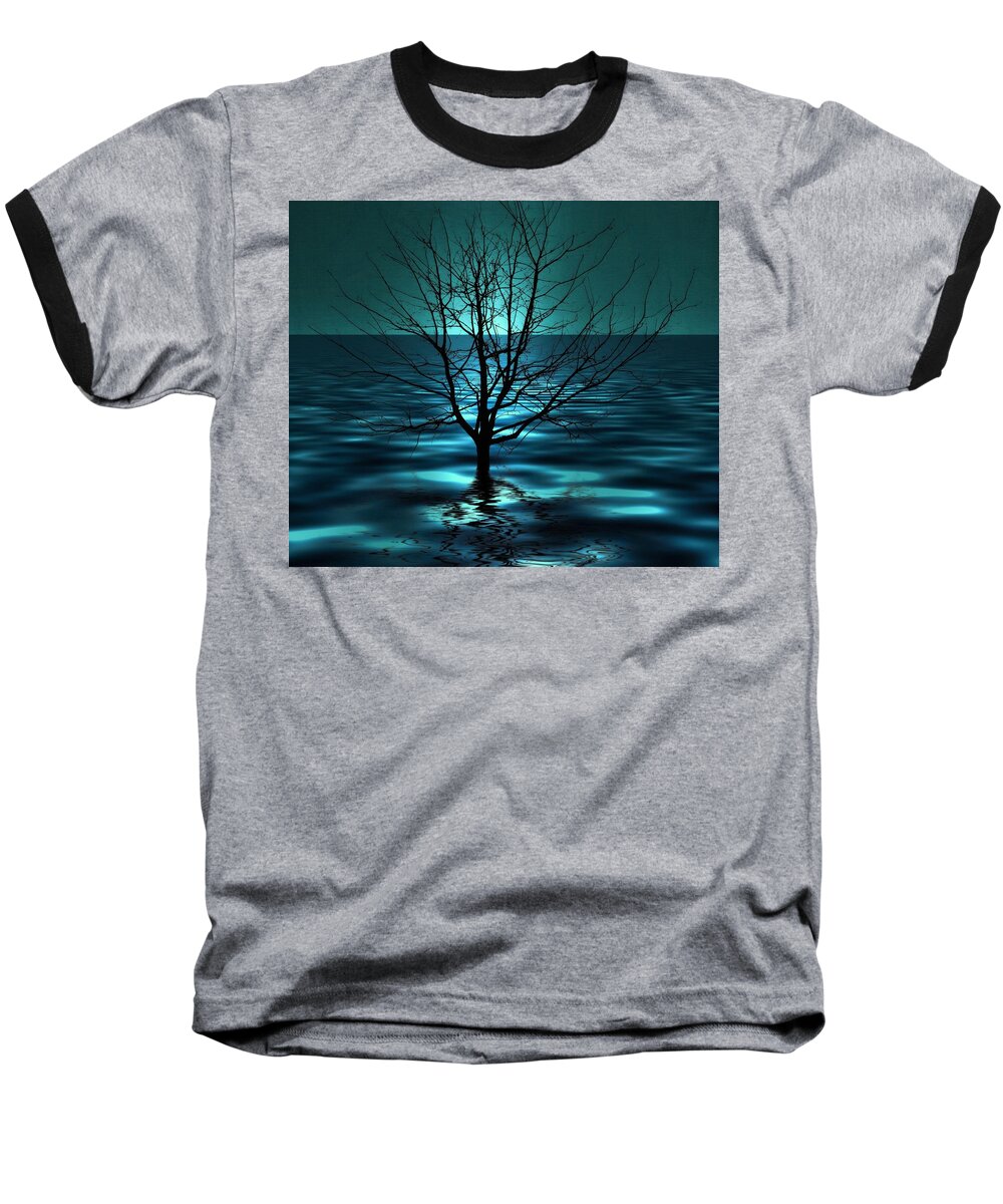 Tree In Ocean Baseball T-Shirt featuring the photograph Tree in Ocean by Marianna Mills