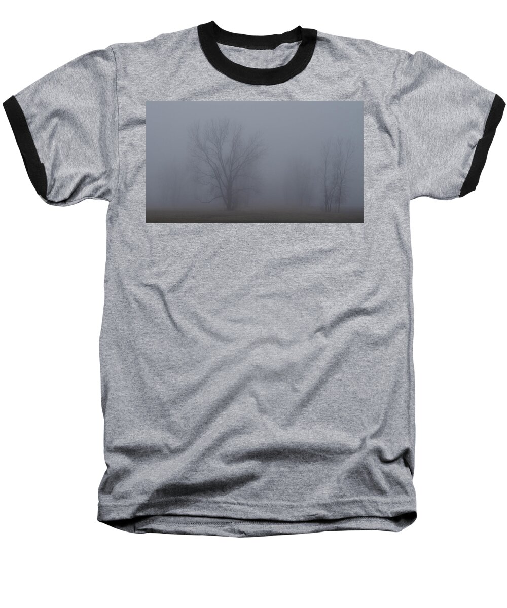 Forest Baseball T-Shirt featuring the photograph Trees In Fog by Guy Whiteley
