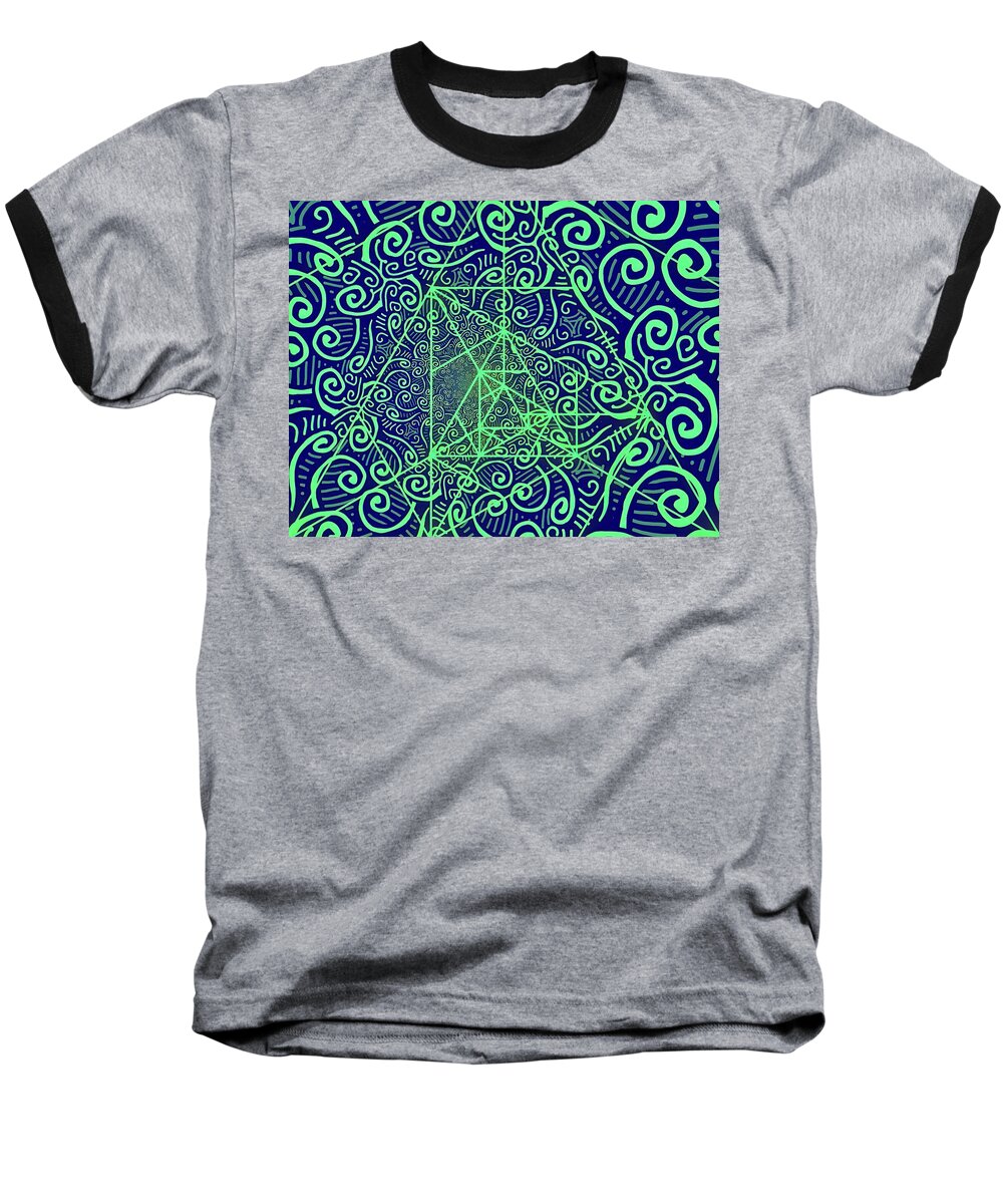 Keltic Baseball T-Shirt featuring the photograph Triskele Abstract Duotone by Judy Kennedy