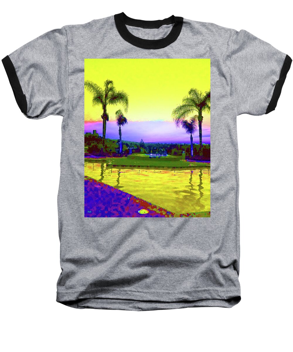 Los Angeles Baseball T-Shirt featuring the photograph Tropical Pool by Andrew Lawrence