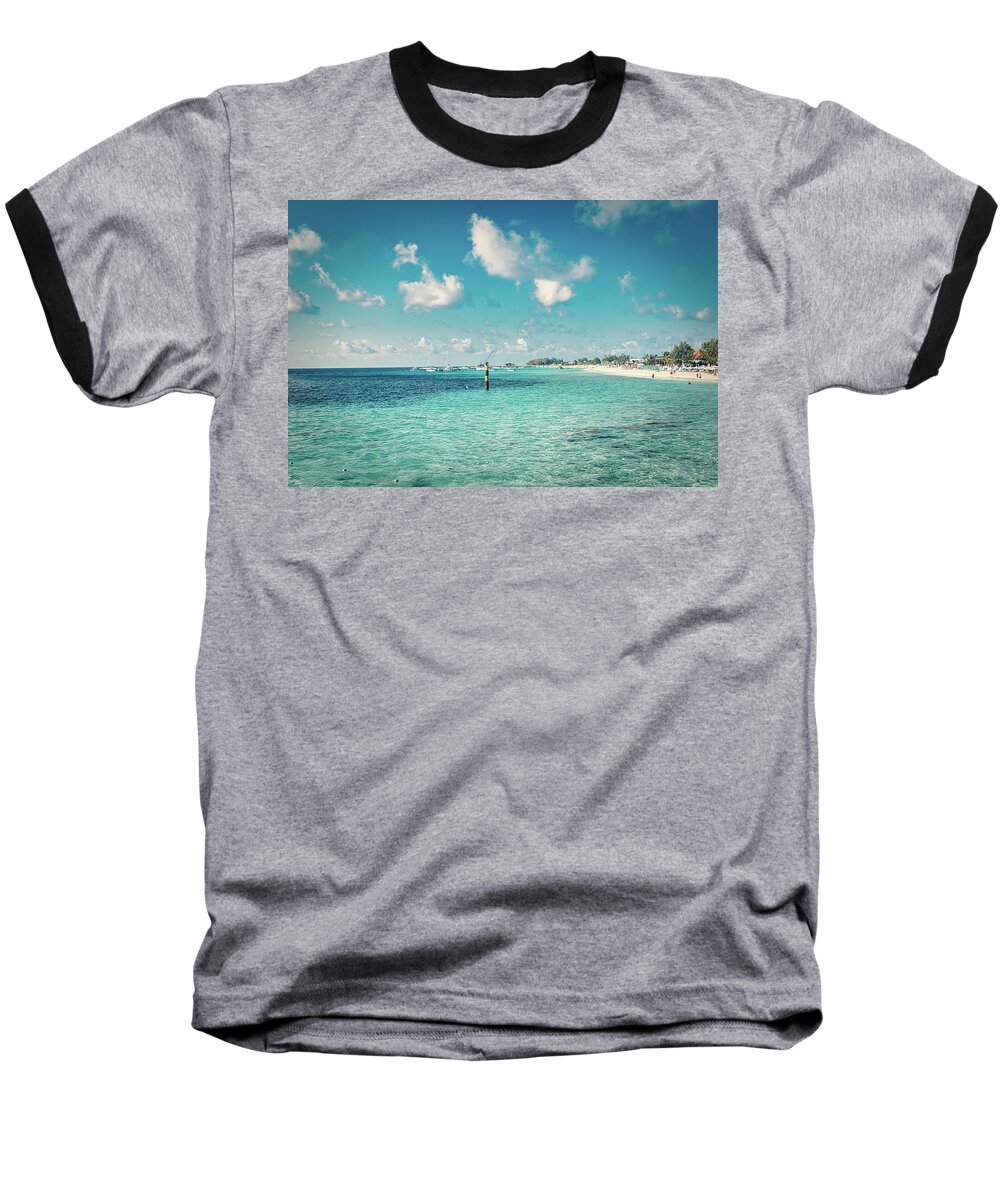 Water Baseball T-Shirt featuring the photograph Turquoise Beach Days by Portia Olaughlin