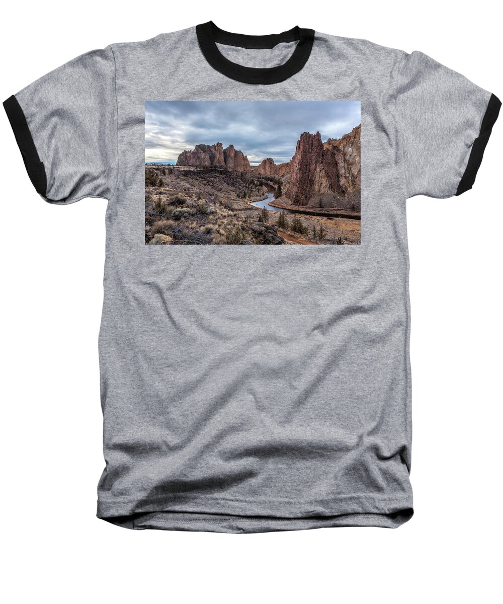 Smith Rock Baseball T-Shirt featuring the photograph Twilight at Smith Rock State Park by Belinda Greb