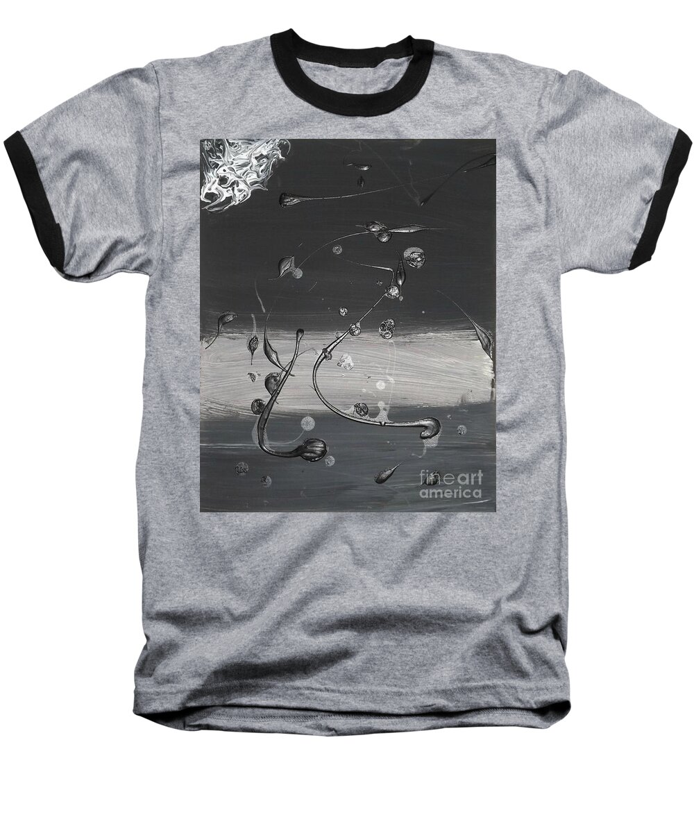 Acrylic Baseball T-Shirt featuring the painting UFO's by Denise Morgan