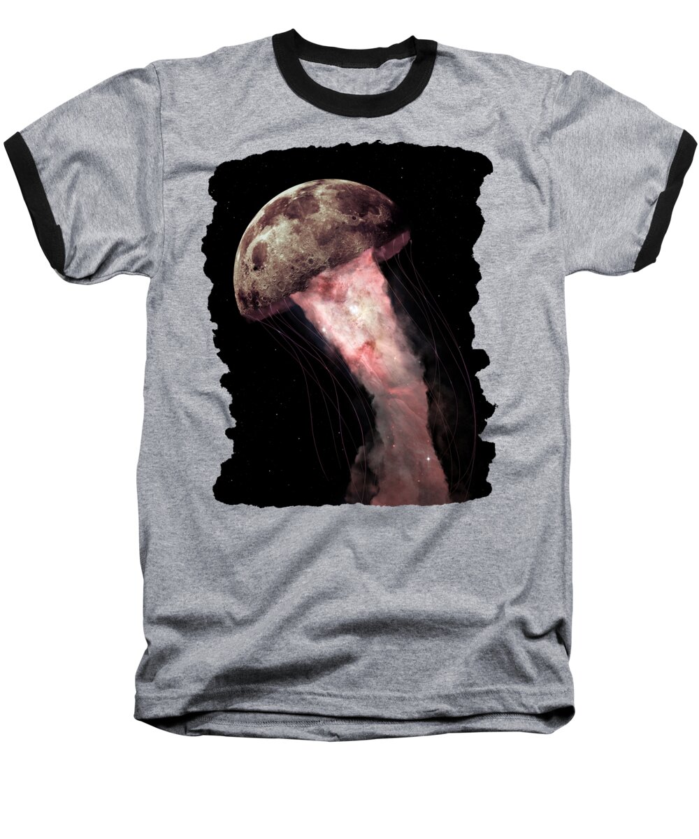 Jellyfish Baseball T-Shirt featuring the digital art Underside of the Moon by Nikki Marie Smith