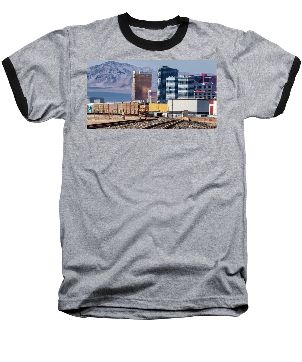  Baseball T-Shirt featuring the photograph Union Pacific RR Las Vegas by Michael W Rogers