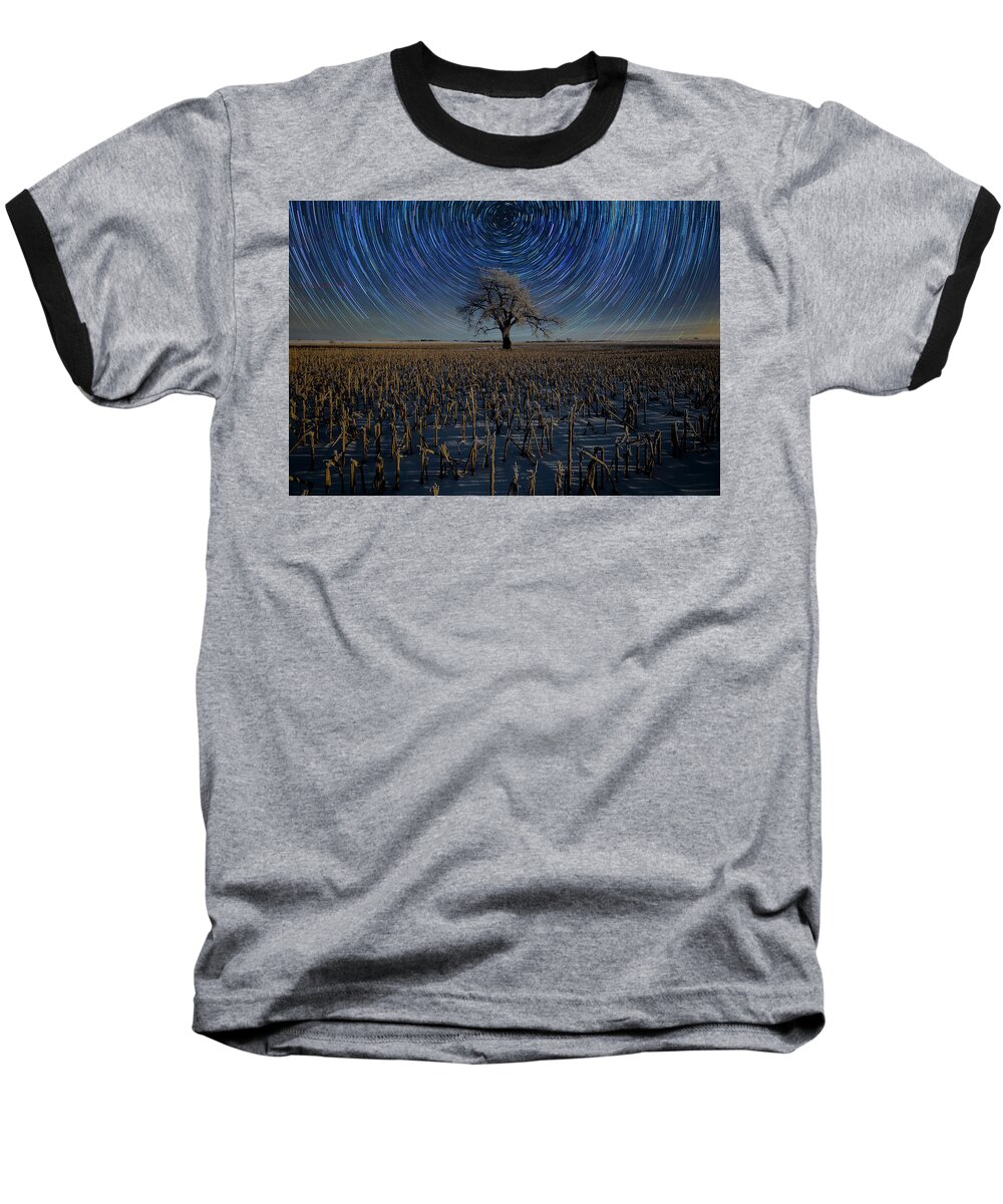Star Trails Baseball T-Shirt featuring the photograph Use of Time by Aaron J Groen