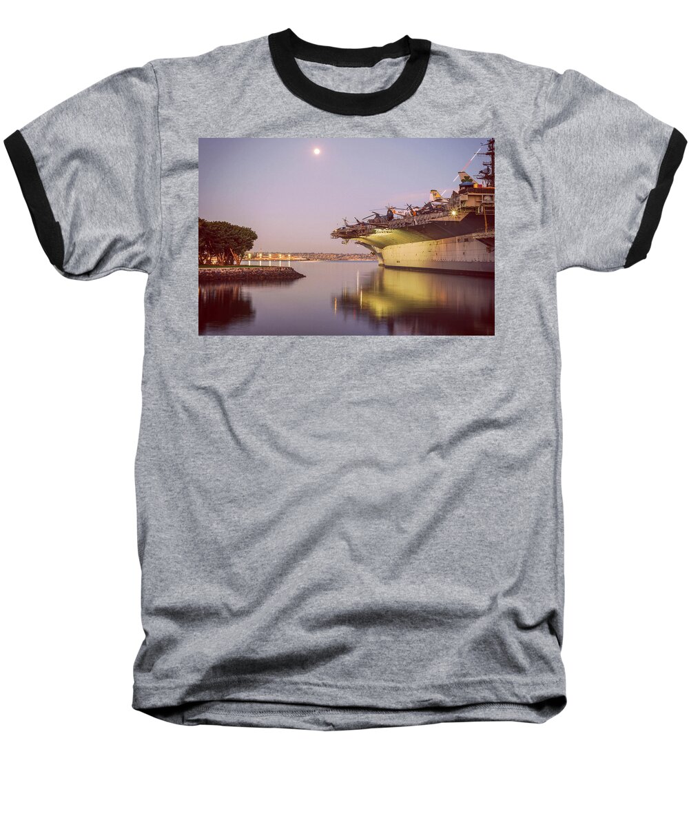 San Diego Baseball T-Shirt featuring the photograph USS Midway At Tuna Harbor by Joseph S Giacalone