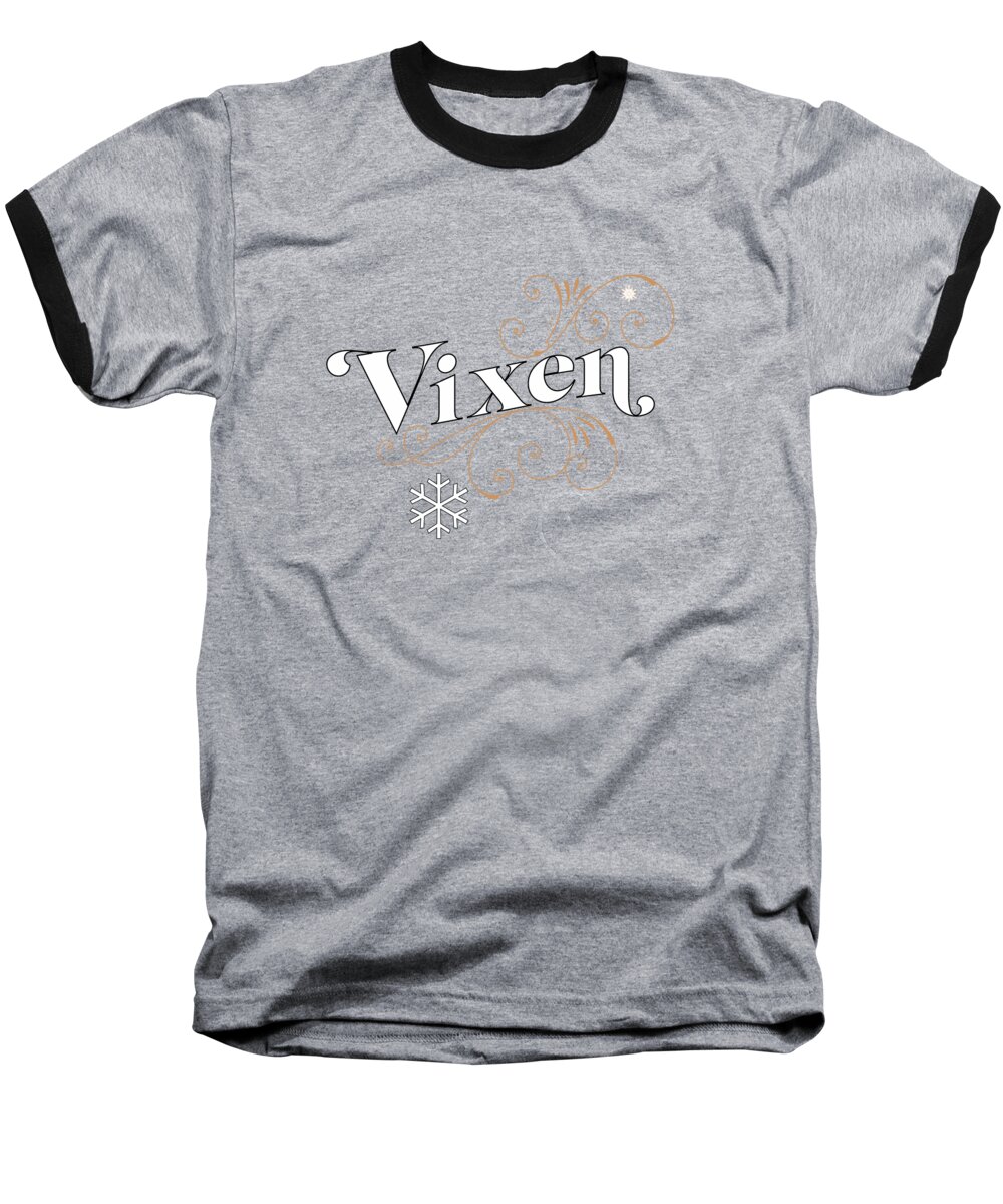Vixen Baseball T-Shirt featuring the digital art Vixen by Gina Harrison