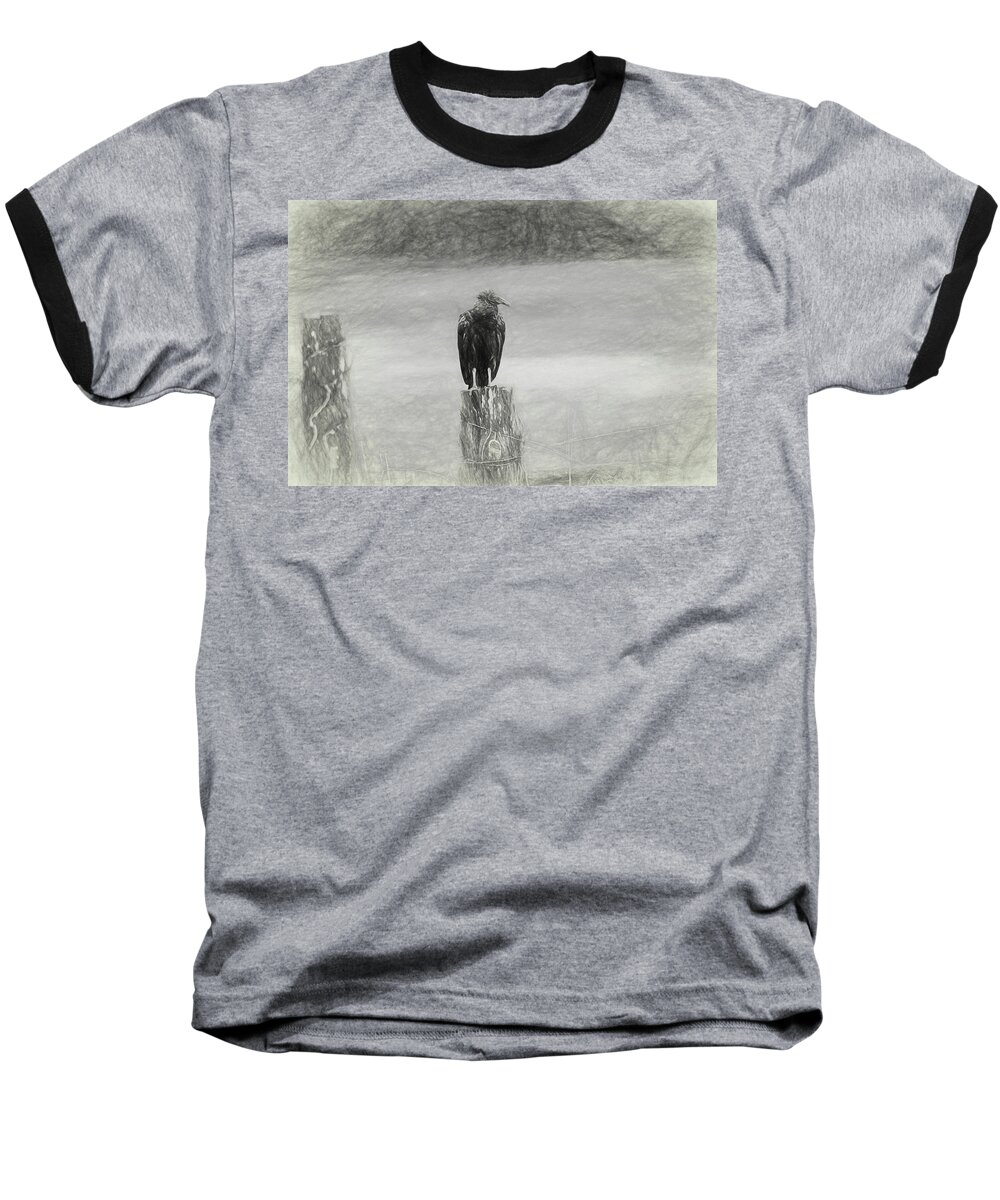Vulture Baseball T-Shirt featuring the digital art Vulture 2 by Linda Segerson
