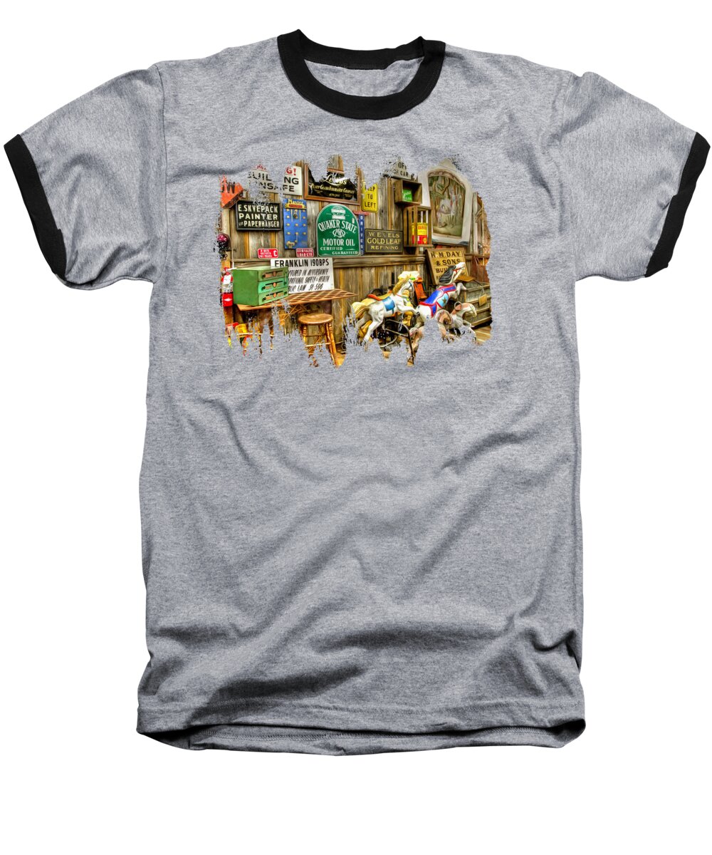 Slow Baseball T-Shirt featuring the photograph Warning Building Unsafe by Thom Zehrfeld