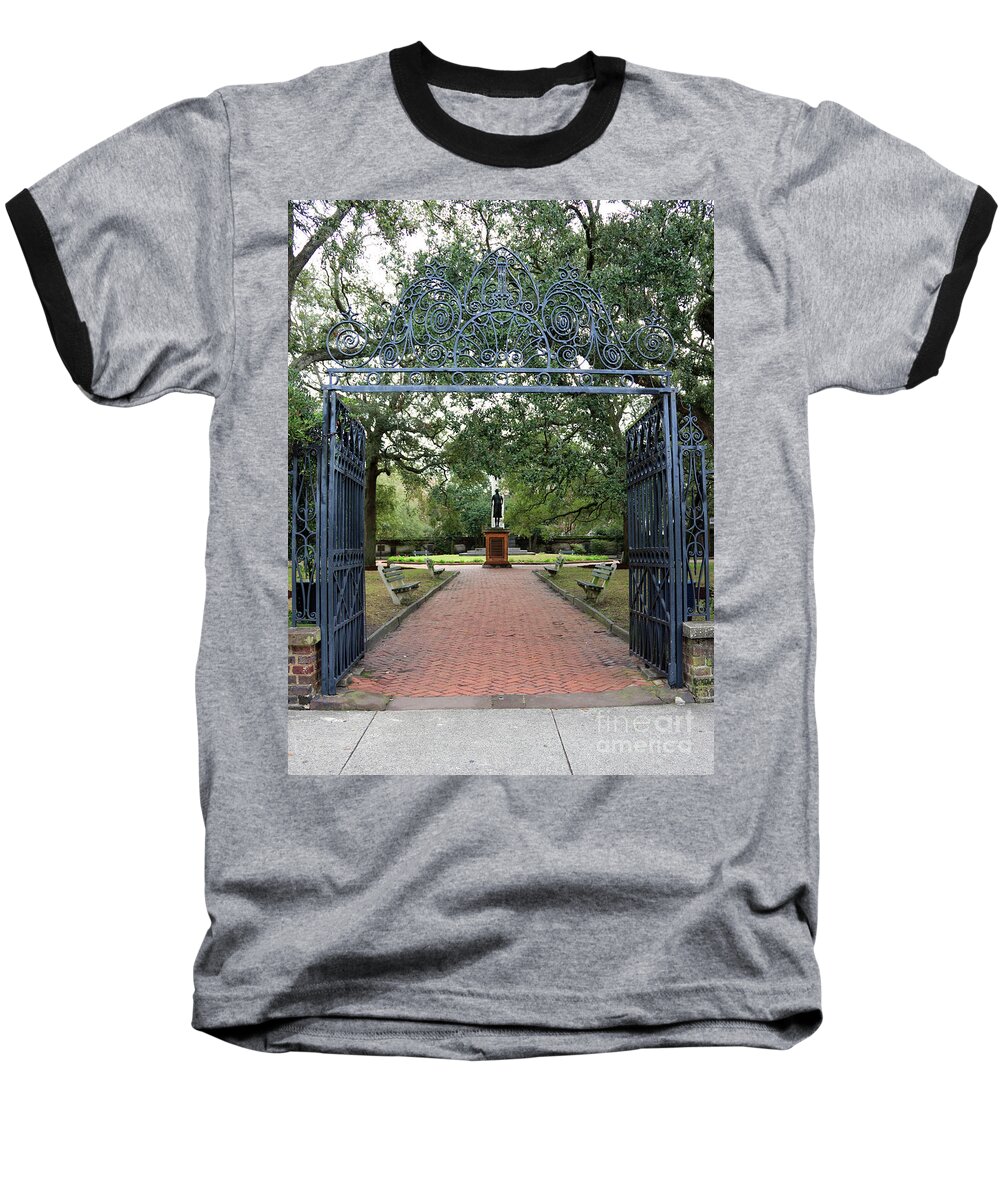 Washington Square Baseball T-Shirt featuring the photograph Washington Square in Charleston 9133 by Jack Schultz