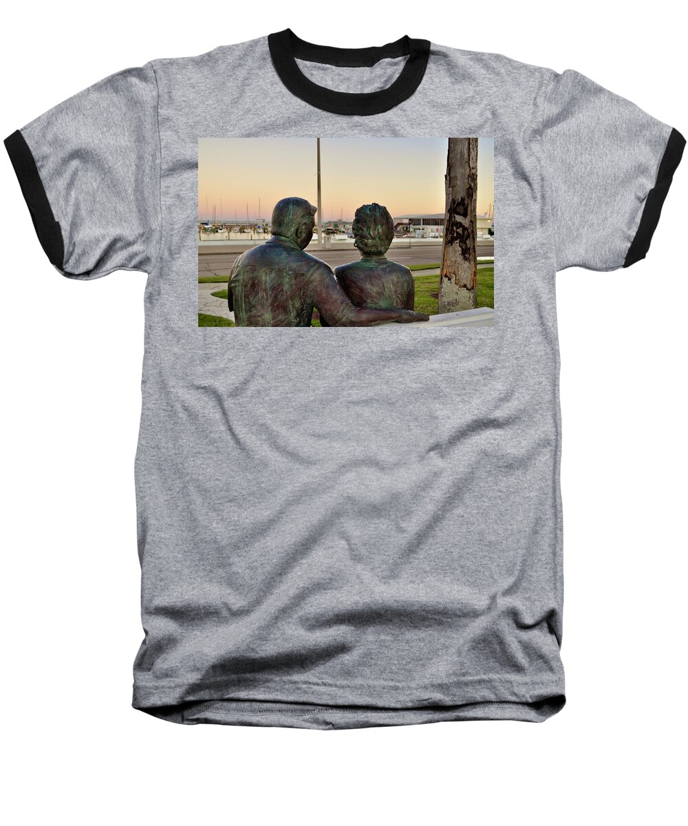 Corpus Christi Texas Baseball T-Shirt featuring the photograph Watching the Sunset by Kristina Deane