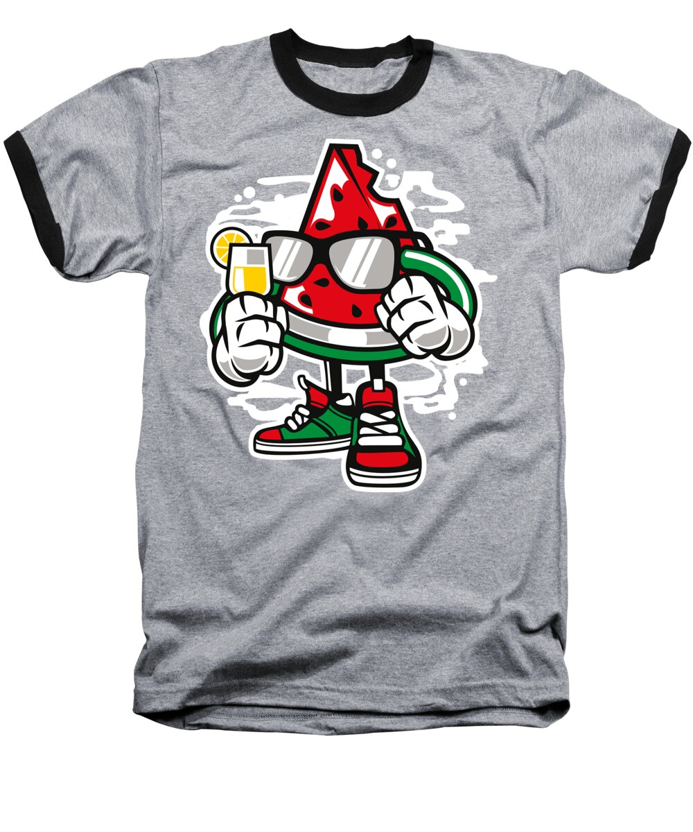 Watermelon Baseball T-Shirt featuring the digital art Watermelon Lemonade by Long Shot