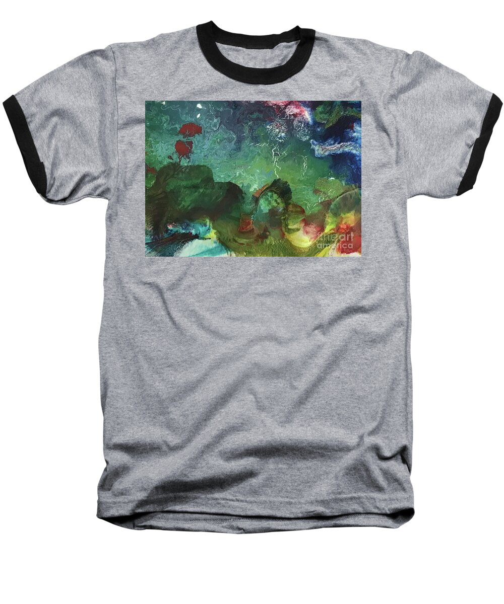 Blue Baseball T-Shirt featuring the painting Waterworld by Gail Eisenfeld