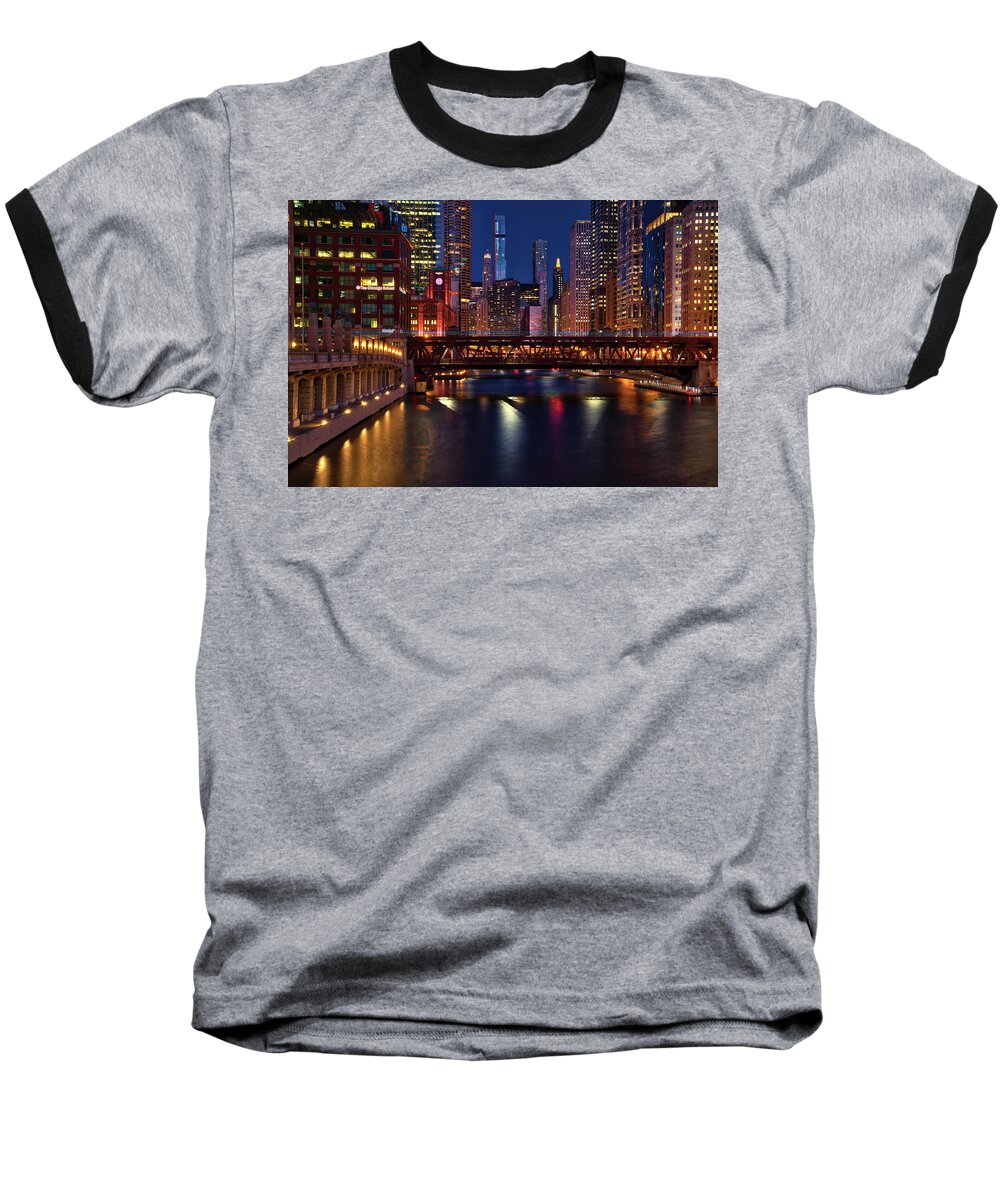 Architecture Baseball T-Shirt featuring the photograph Wells St Bridge by Raf Winterpacht