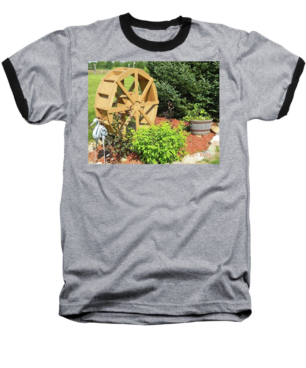 Water Wheel Baseball T-Shirt featuring the photograph Wheel Of Fortune by Randy Rosenberger