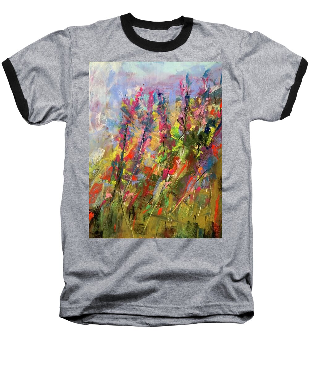 Floral Baseball T-Shirt featuring the painting Wildest Dreams by Bonny Butler