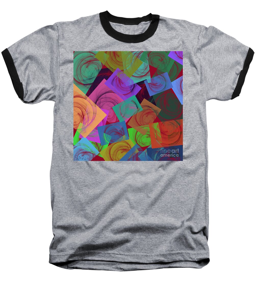  Baseball T-Shirt featuring the digital art Wormholes by Gabrielle Schertz