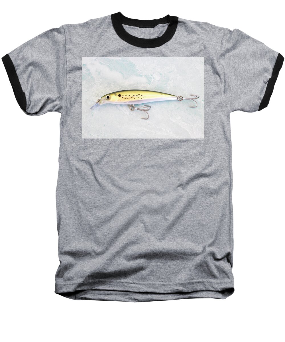 Fish Baseball T-Shirt featuring the photograph Yellow Bunker Fishing Lure by Blair Damson