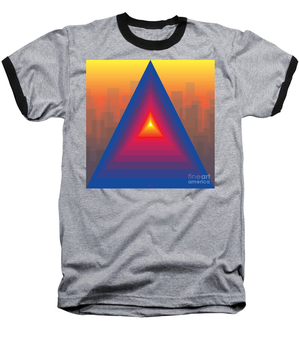 Geometric Baseball T-Shirt featuring the mixed media Z. M. Portal by Milton Thompson