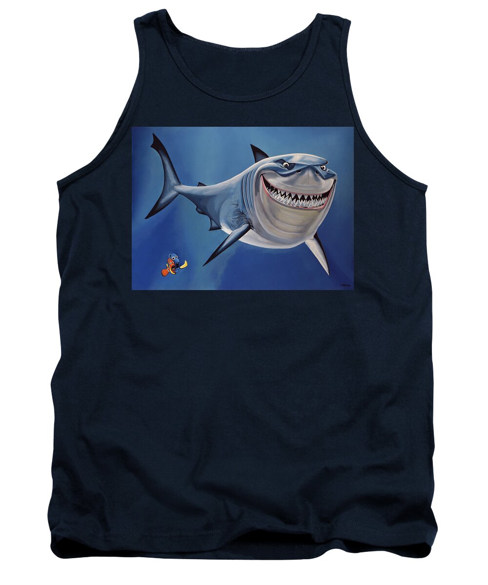 Finding Nemo Tank Top featuring the painting Finding Nemo Painting by Paul Meijering