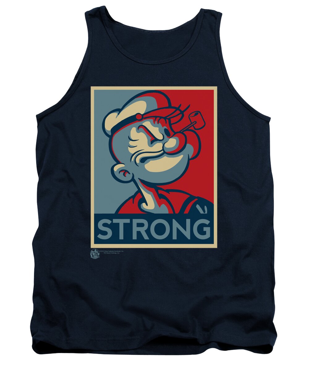 Popeye Tank Top featuring the digital art Popeye - Strong by Brand A