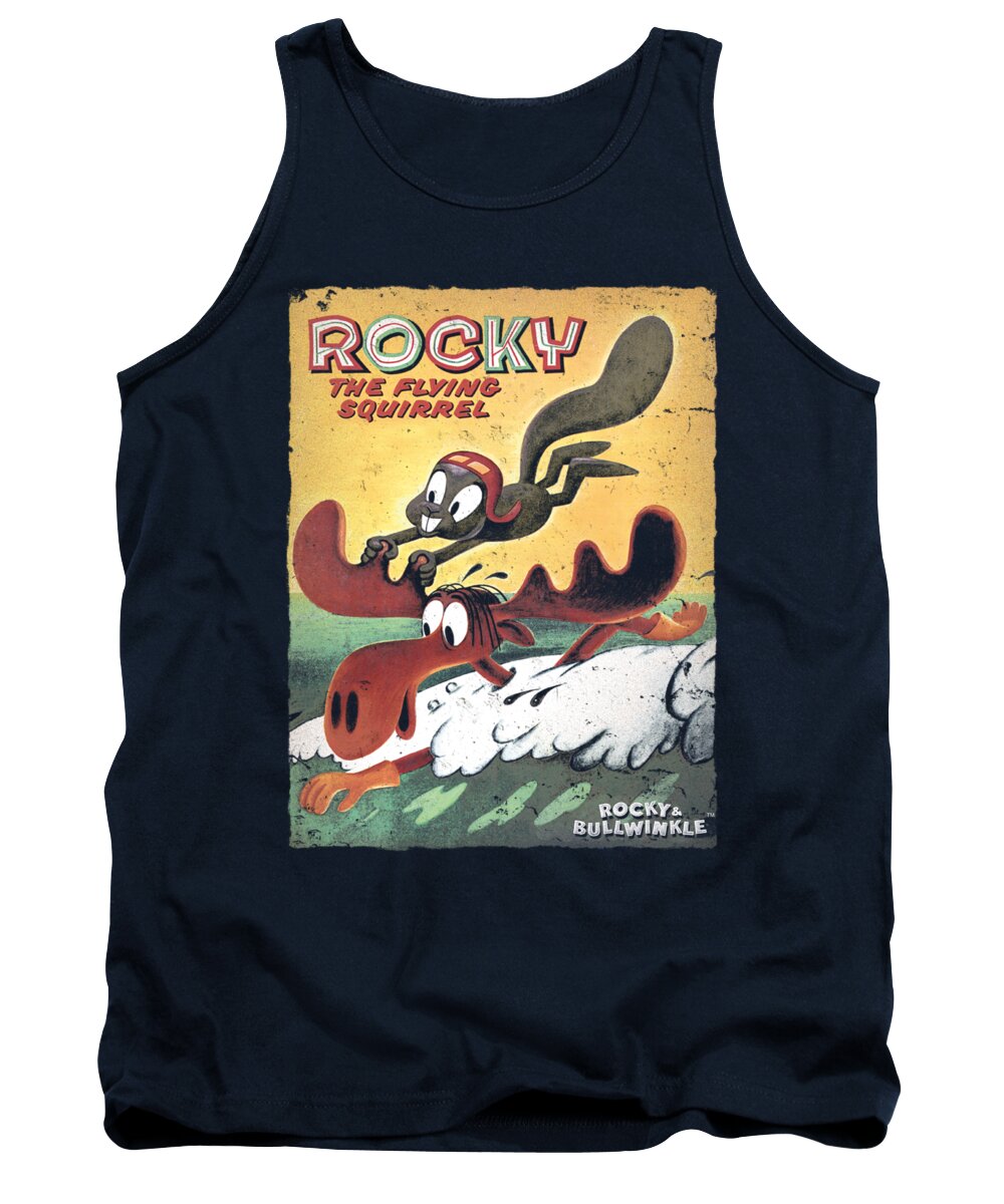  Tank Top featuring the digital art Rocky And Bullwinkle - Vintage Poster by Brand A