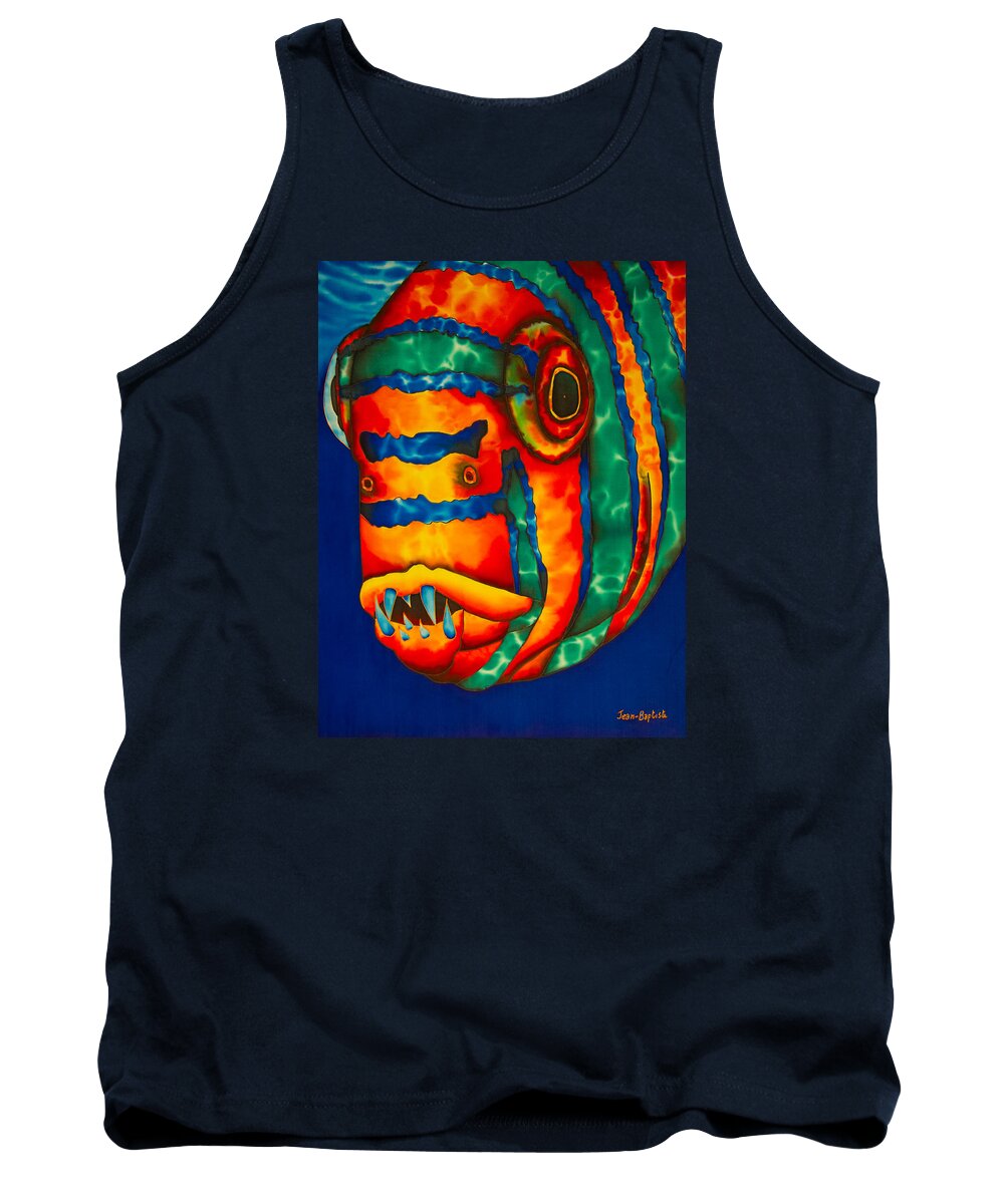 Fish Art Tank Top featuring the painting Harlequin Tusk Fish #2 by Daniel Jean-Baptiste
