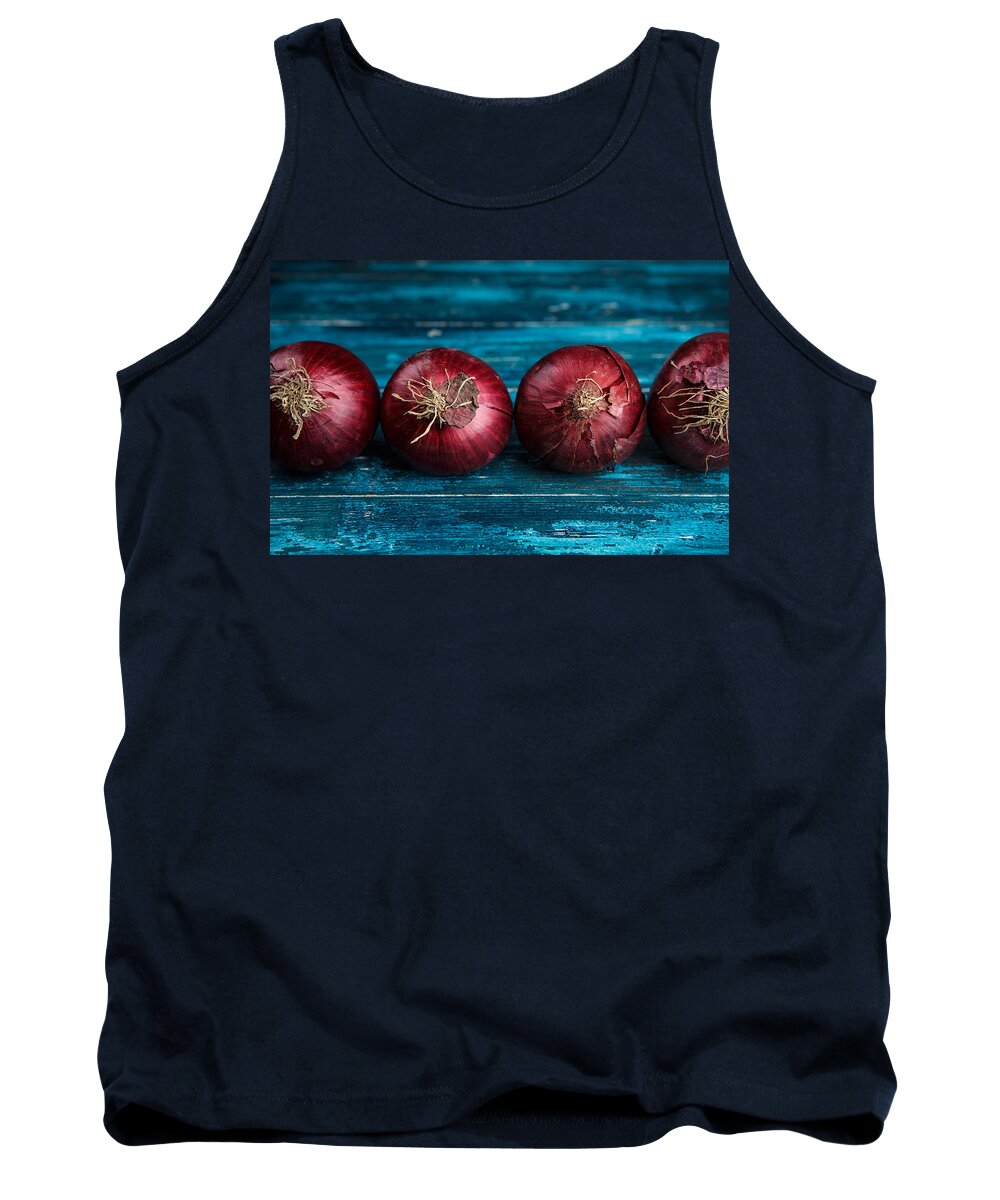 Onion Tank Top featuring the photograph Red Onions #3 by Nailia Schwarz