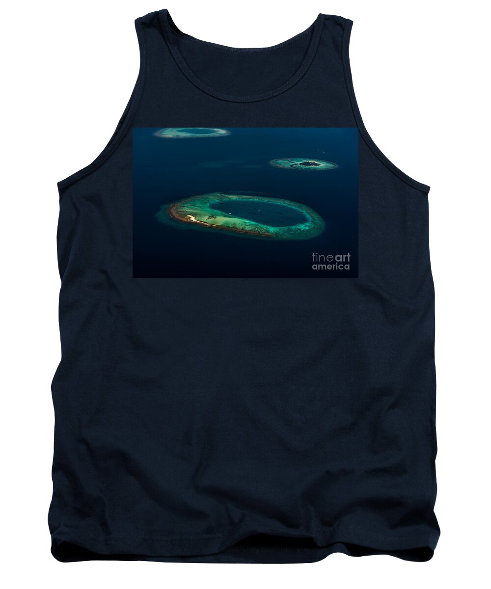 Atoll Tank Top featuring the photograph Above Paradise - Turtle by Hannes Cmarits