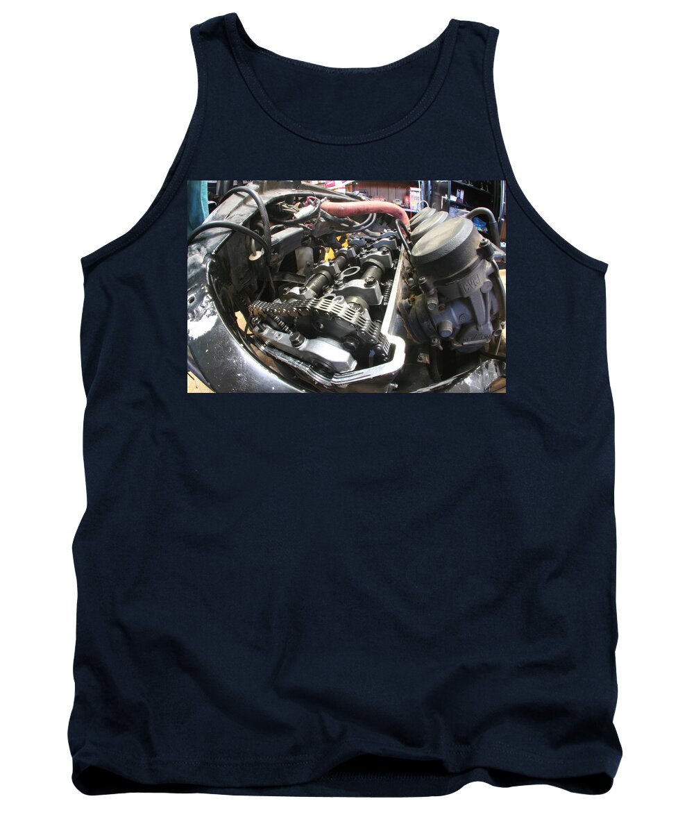 Motorcycle Tank Top featuring the photograph All In The Timing by David S Reynolds