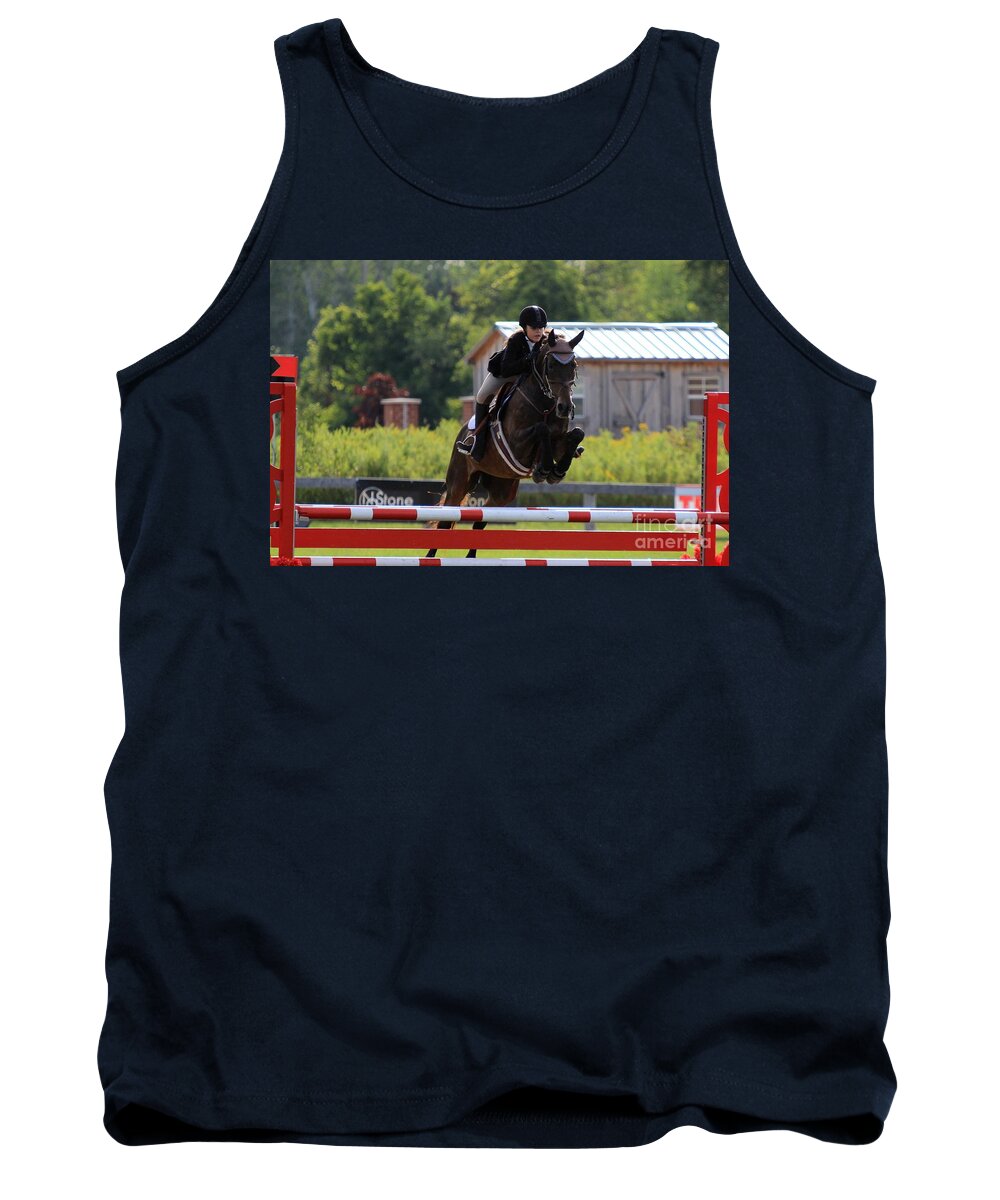 Horse Tank Top featuring the photograph At-su-jumper56 by Janice Byer
