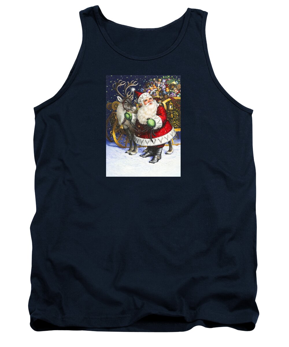 Santa Claus Tank Top featuring the painting Blitzen by Lynn Bywaters