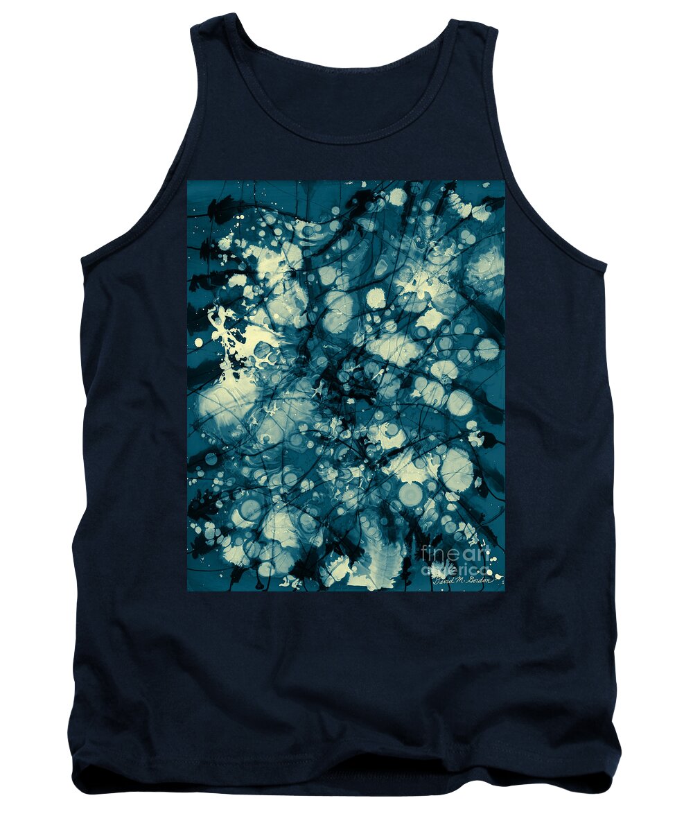 Mixed Tank Top featuring the digital art Blue and Yellow Abstraction by David Gordon