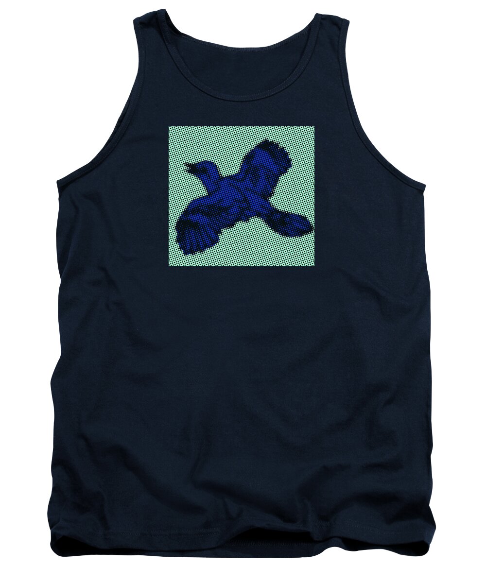  Tank Top featuring the painting Blue Halftone Bird by Steve Fields