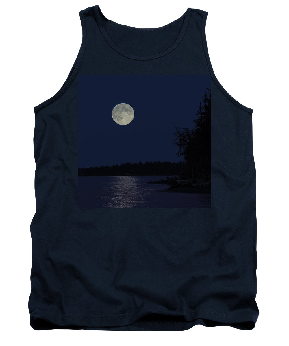 Full Moon Tank Top featuring the photograph Blue Moon by Randy Hall