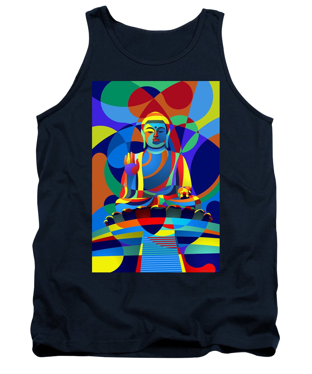 Classic Sculpture Tank Top featuring the digital art Buddha by Randall J Henrie