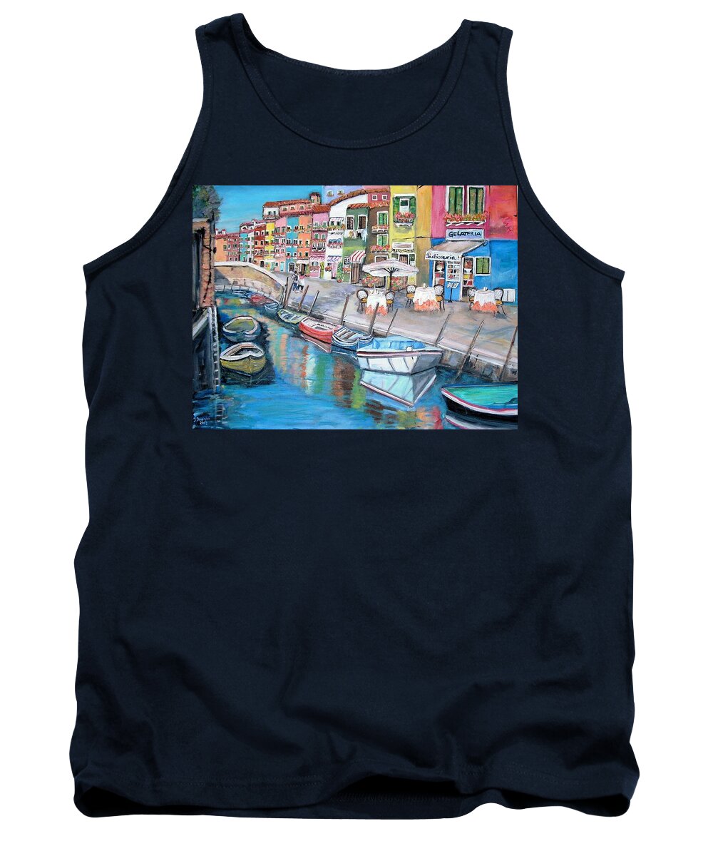 Burano Tank Top featuring the painting Burano by Teresa Dominici