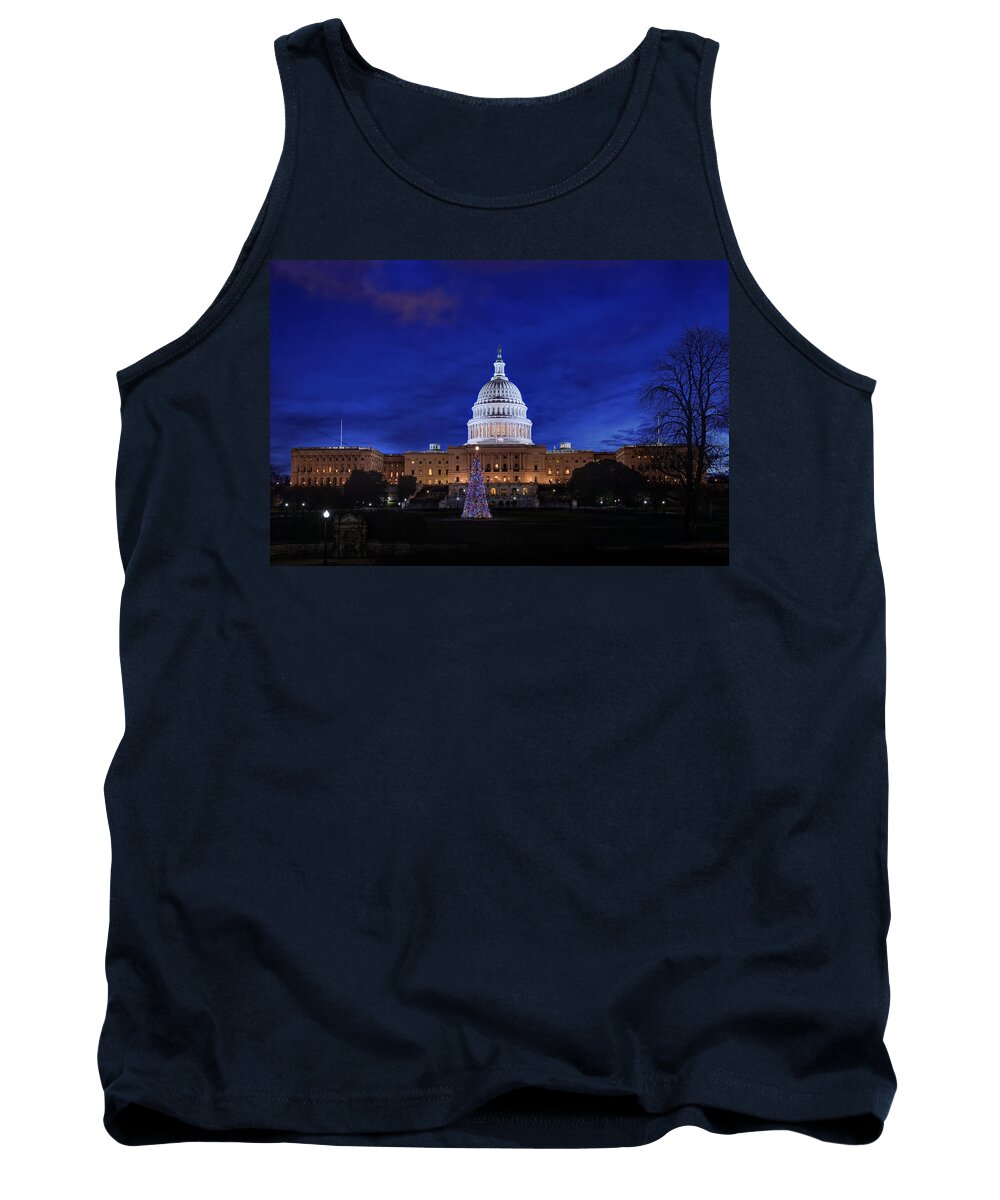 Us Tank Top featuring the photograph Capitol Christmas - 2013 by Metro DC Photography