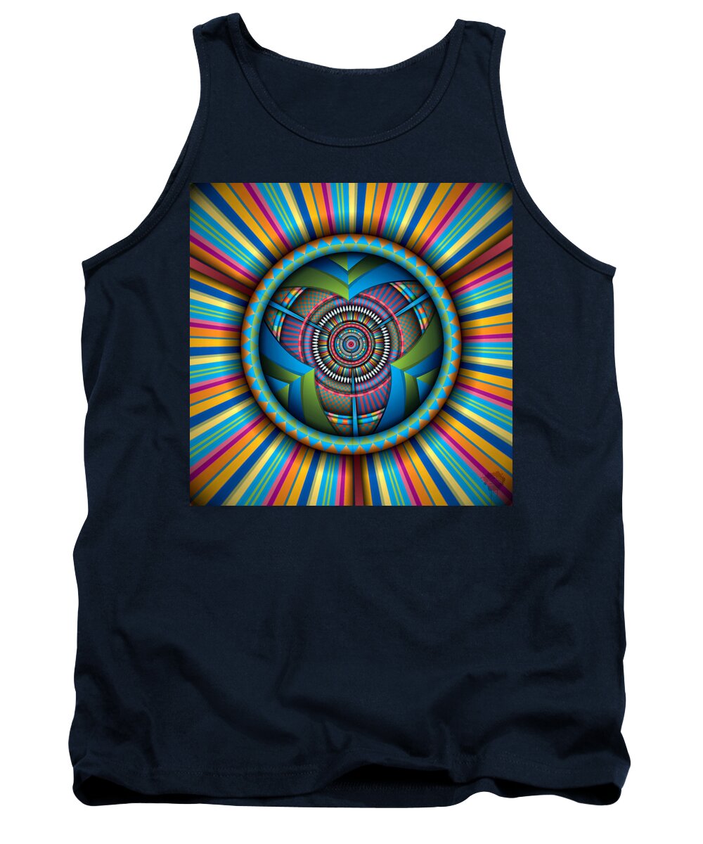 Mandala Tank Top featuring the digital art Center of Attention by Lisa Schwaberow