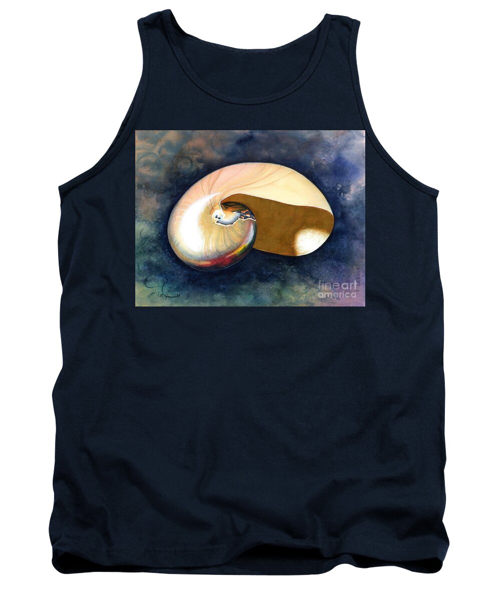 Shell Tank Top featuring the painting Chambered Nautilus by Barbara Jewell
