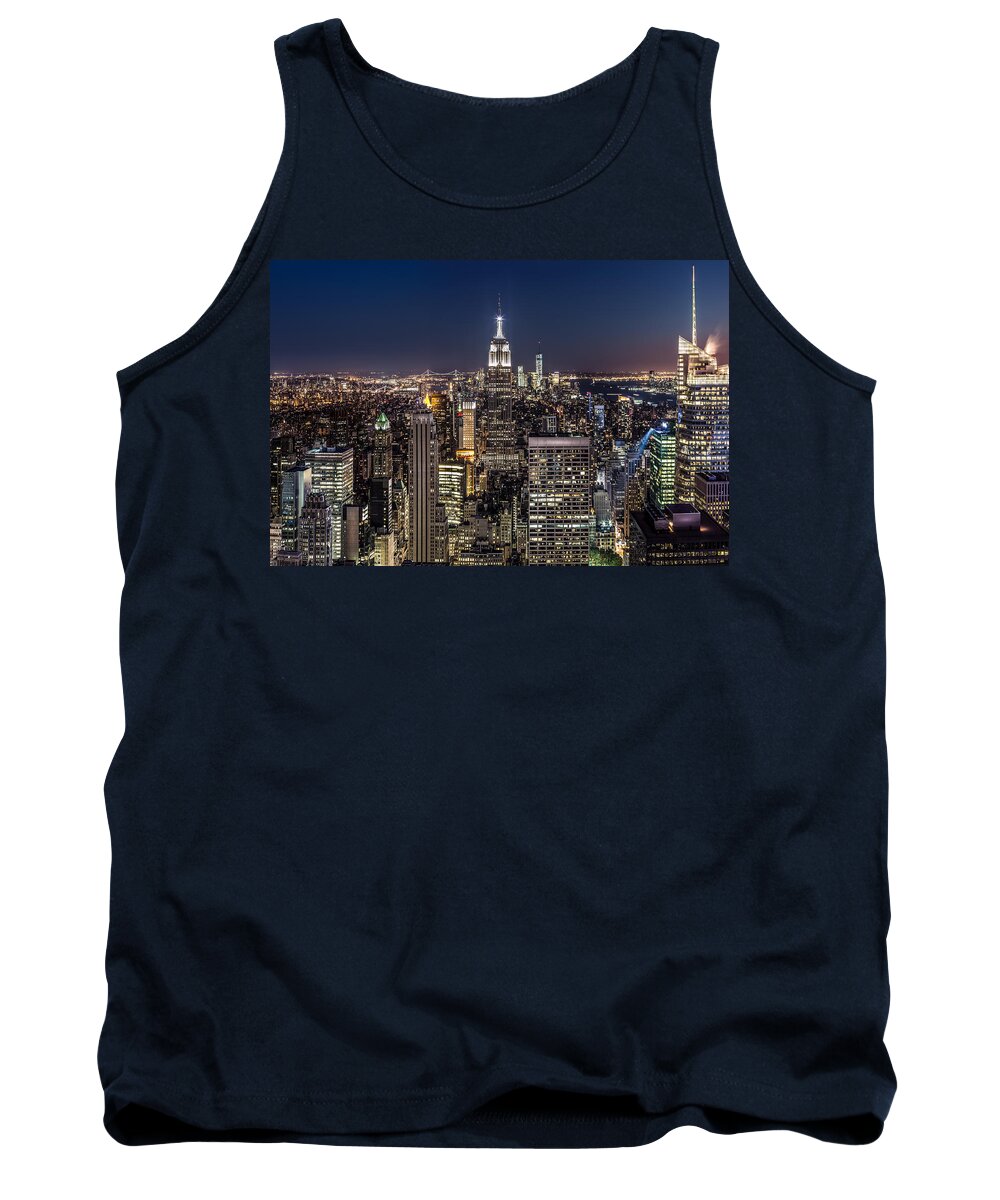 City Tank Top featuring the photograph City Lights by Mihai Andritoiu