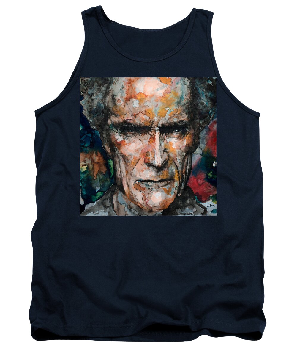 Clint Eastwood Tank Top featuring the painting Clint Eastwood by Laur Iduc