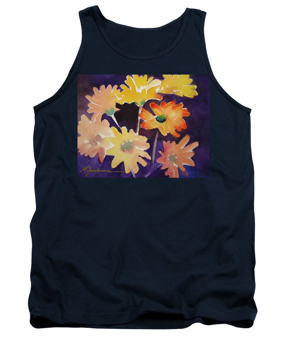 Flowers Tank Top featuring the painting Color and Whimsy by Marilyn Jacobson