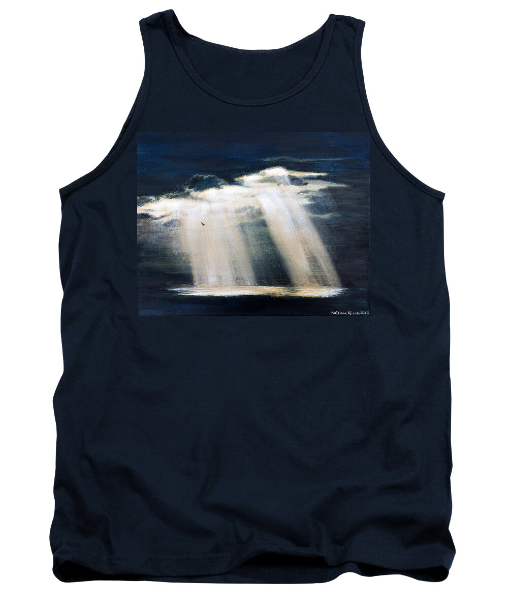 Landscape Tank Top featuring the painting Strength In the Storm by Katrina Nixon