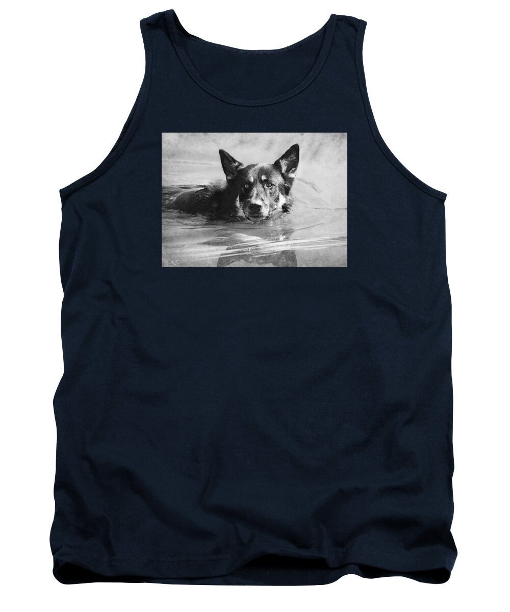 German Shepard Tank Top featuring the photograph Cool Waters by Melanie Lankford Photography